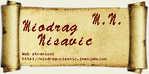 Miodrag Nišavić vizit kartica